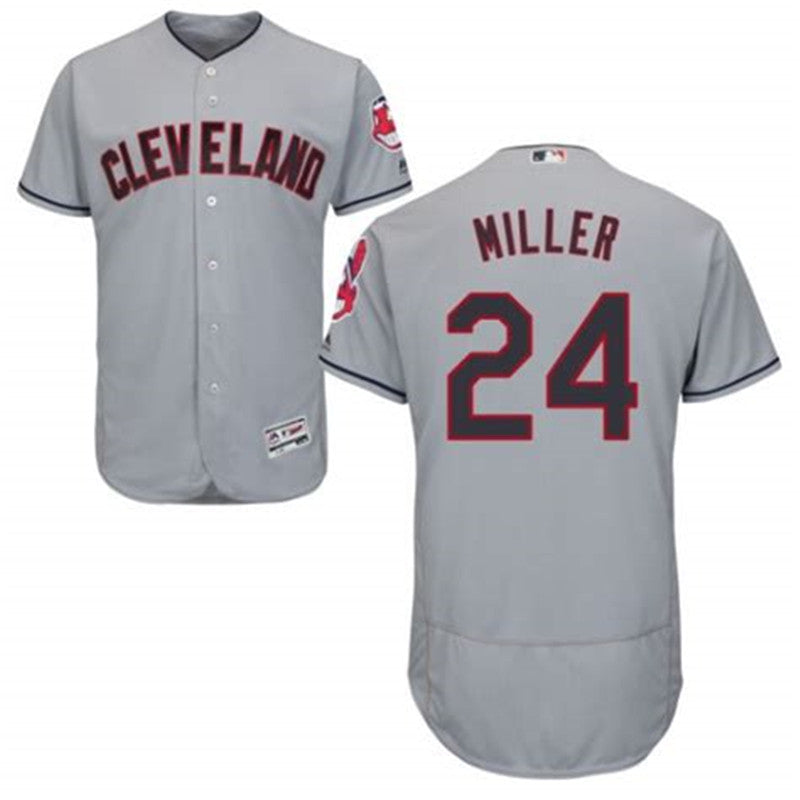 Custom Fan-Made Andrew Miller Cleveland Guardians #24 Grey Baseball Jersey