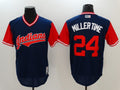 Custom Fan-Made Andrew Miller Miller Time Cleveland Guardians #24 Navy 2017 Baseball Jersey