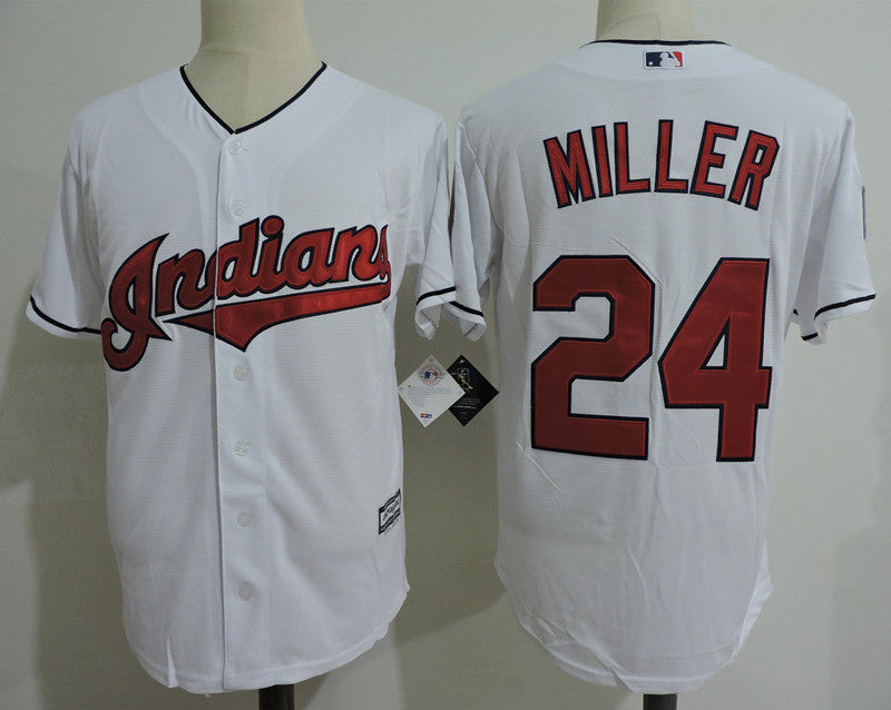 Custom Fan-Made Andrew Miller Cleveland Guardians #24 White Baseball Jersey