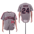 Custom Fan-Made Roger Dorn Cleveland Guardians #24 Grey Throwback Turn Back Clock Edition Baseball Jersey