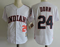 Custom Fan-Made Roger Dorn Movie Cleveland Guardians #24 White Baseball Jersey