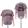 Custom Fan-Made Jim Thome Cleveland Guardians #25 Grey Throwback Turn Back Clock Edition Baseball Jersey