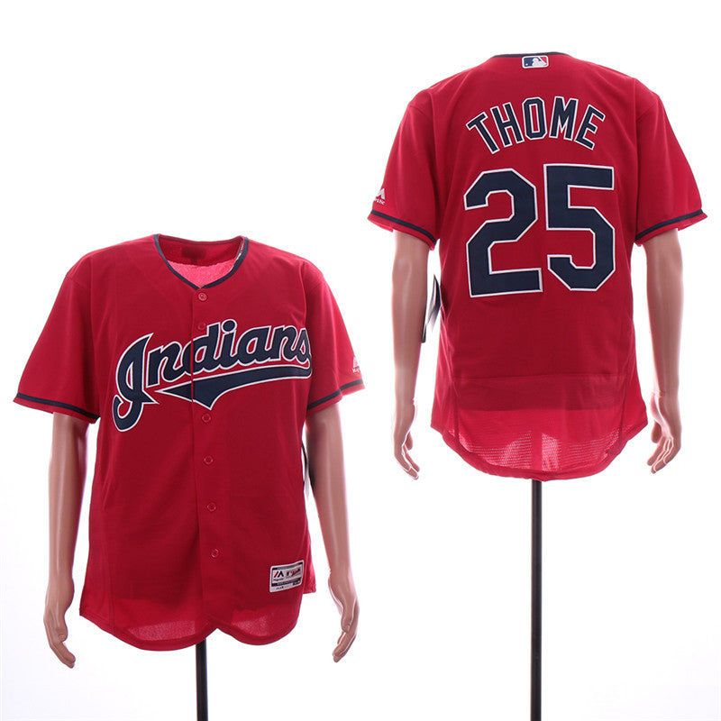 Custom Fan-Made Jim Thome Cleveland Guardians #25 Red Baseball Jersey
