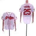 Custom Fan-Made Jim Thome Cleveland Guardians #25 White 1995 Throwback Baseball Jersey