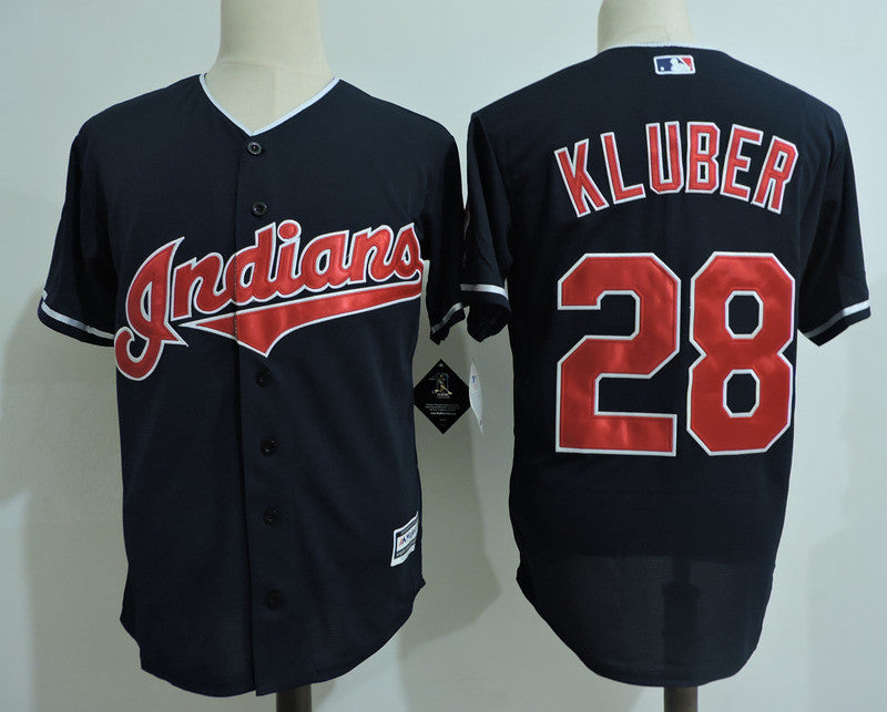 Custom Fan-Made Corey Kluber Cleveland Guardians #28 Navy Baseball Jersey
