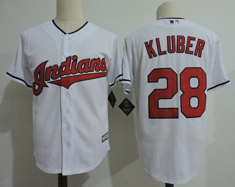 Custom Fan-Made Corey Kluber Cleveland Guardians #28 White Baseball Jersey