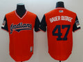 Custom Fan-Made Trevor Bauer Bauer Outage Cleveland Guardians #47 Orange 2018 Baseball Jersey