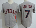 Custom Fan-Made Kenny Lofton Cleveland Guardians #7 Grey Throwback Baseball Jersey