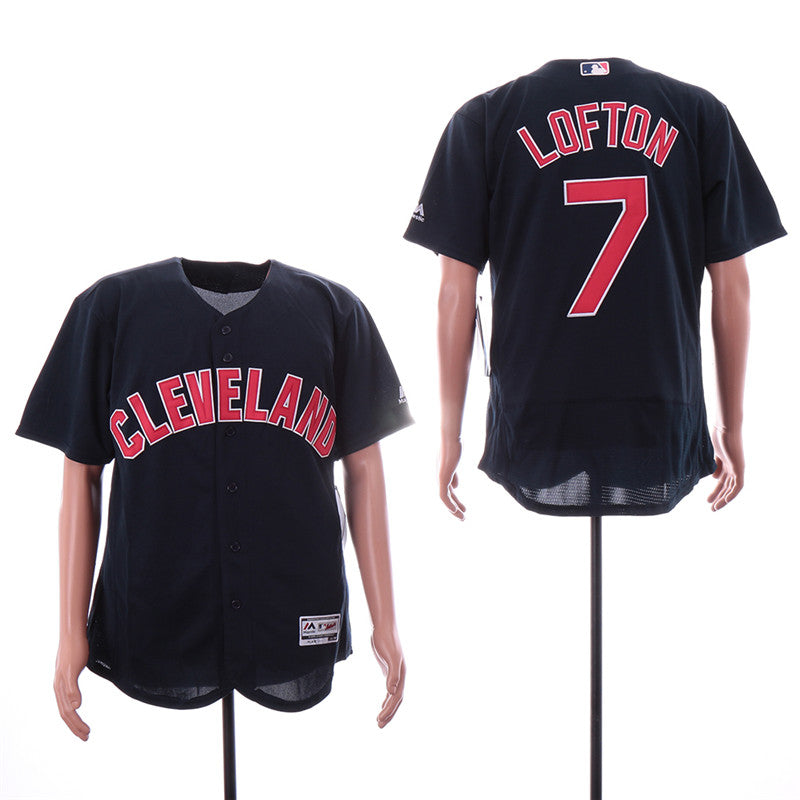 Custom Fan-Made Kenny Lofton Cleveland Guardians #7 Navy Baseball Jersey
