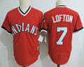 Custom Fan-Made Kenny Lofton Cleveland Guardians #7 Red Throwback Baseball Jersey