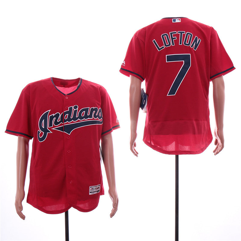 Custom Fan-Made Kenny Lofton Cleveland Guardians #7 Red Baseball Jersey