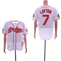 Custom Fan-Made Kenny Lofton Cleveland Guardians #7 White 1995 Throwback Baseball Jersey