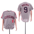 Custom Fan-Made Carlos Baerga Cleveland Guardians #9 Grey Throwback Turn Back Clock Edition Baseball Jersey