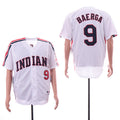 Custom Fan-Made Carlos Baerga Cleveland Guardians #9 White Throwback Turn Back Clock Edition Baseball Jersey