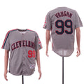 Custom Fan-Made Ricky Vaughn Cleveland Guardians #99 Grey Throwback Turn Back Clock Edition Baseball Jersey
