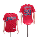 Custom Fan-Made Ricky Vaughn Navy Cleveland Guardians #99 Red Baseball Jersey