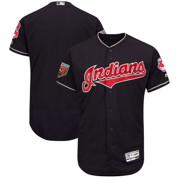Custom Fan-Made Spring Training Navy 2018 Cleveland Guardians Baseball Jersey Cleveland Guardians Navy 2018 Baseball Jersey