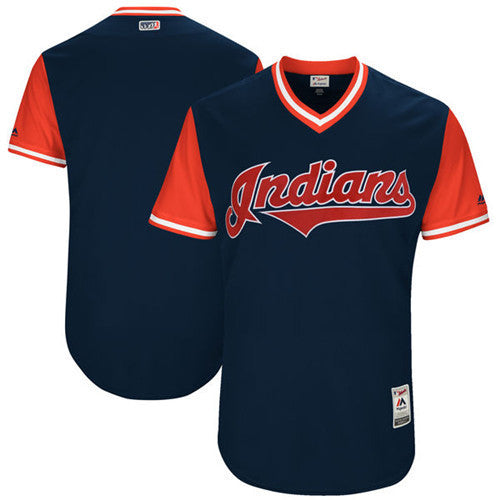 Custom Fan-Made Navy 2017 Cleveland Guardians Baseball Jersey Cleveland Guardians Navy 2017 Baseball Jersey