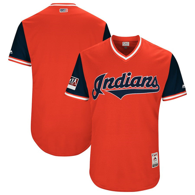 Custom Fan-Made Red 2018 Cleveland Guardians Baseball Jersey Cleveland Guardians Red 2018 Baseball Jersey