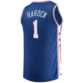 PH.76ers #1 James Harden Fanatics Branded Fast Break Replica Player Jersey Royal Icon Edition Stitched American Basketball Jersey