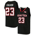 T.Tech Red Raiders #23 Jarrett Culver Original Retro Brand Alumni Basketball Jersey  Black Stitched American College Jerseys