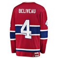 M.Canadiens #4 Jean Beliveau Fanatics Branded Premier Breakaway Retired Player Jersey Red Stitched American Hockey Jerseys