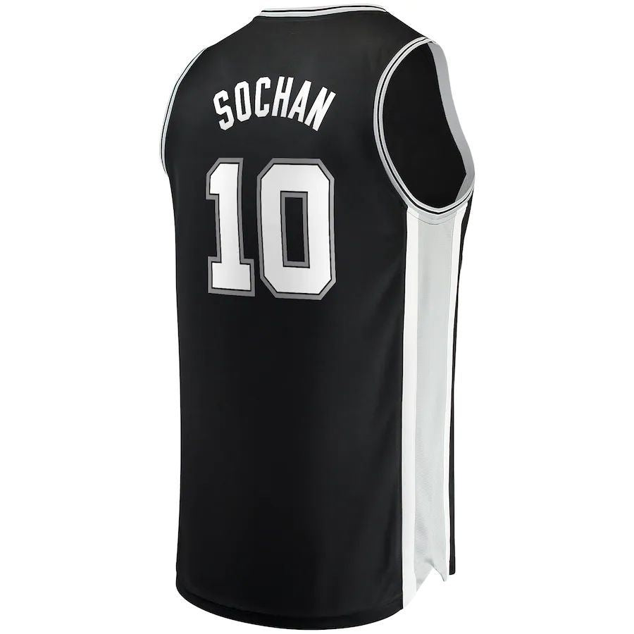 S.Antonio Spurs #10 Jeremy Sochan Fanatics Branded 2022 Draft First Round Pick Fast Break Replica Jersey Icon Edition Black Stitched American Basketball Jersey