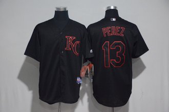 Custom Fan-Made Salvador Perez Kansas City Royals #13 Black Baseball Jersey