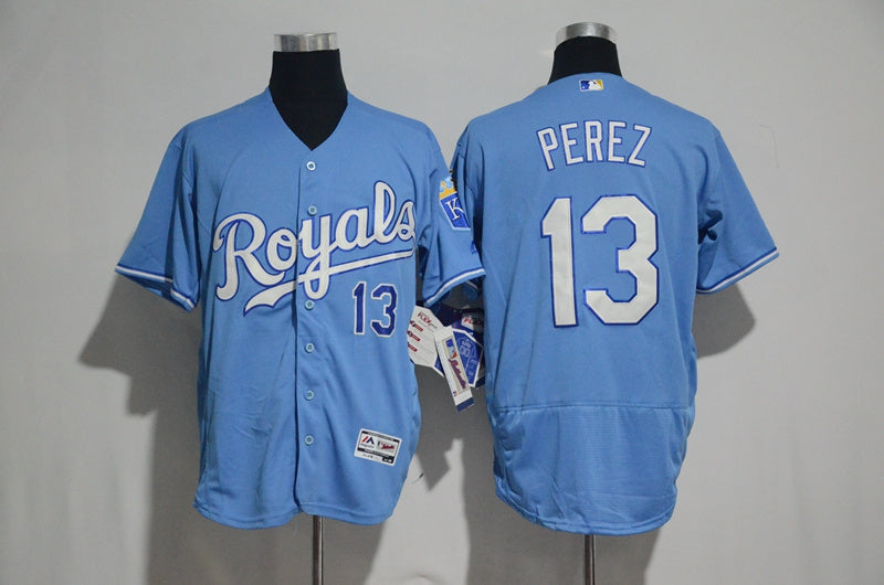 Custom Fan-Made Salvador Perez Kansas City Royals #13 Baseball Jersey