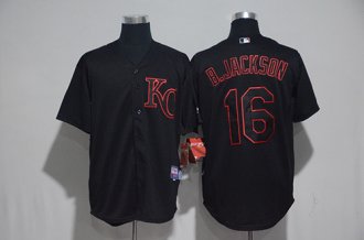 Custom Fan-Made Paulo Orlando Kansas City Royals #16 Black Baseball Jersey