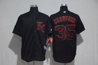 Custom Fan-Made Crawford Kansas City Royals #35 Black Baseball Jersey