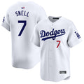 LA.Dodgers #7 Blake Snell Player White Home Limited Baseball Jerseys
