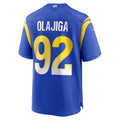 LA.Rams #92 David Olajiga Royal Team Game Stitched American Football Jerseys