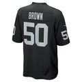 LV. Raiders #50 Jayon Brown Black Game Jersey Stitched American Football Jerseys