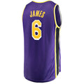 LA.Lakers #6 LeBron James  Fanatics Branded 2021-22 Fast Break Replica Player Jersey Purple Statement Edition Stitched American Basketball Jersey