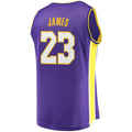LA.Lakers #23 LeBron James Fanatics Branded Fast Break Replica Jersey Purple Statement Edition Stitched American Basketball Jersey