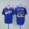 Custom Fan-Made Clayton Kershaw USA Flag Los Angeles Dodgers #22 Baseball Jersey