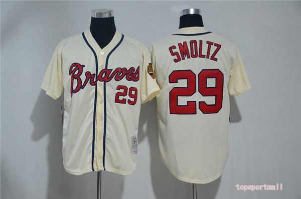 Custom Fan-Made John Smoltz Atlanta Braves #29 Baseball Jersey