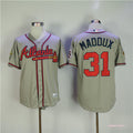 Custom Fan-Made Greg Maddux Atlanta Braves #31 Grey 1955 Throwback Baseball Jersey