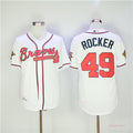 Custom Fan-Made John Rocker Atlanta Braves #49 White Throwback Baseball Jersey