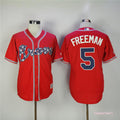 Custom Fan-Made Freddie Freeman Atlanta Braves #5 Red Baseball Jersey