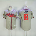 Custom Fan-Made Bobby Cox Atlanta Braves #6 Grey 1955 Throwback Baseball Jersey