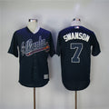 Custom Fan-Made Dansby Swanson Atlanta Braves #7 Blue Baseball Jersey