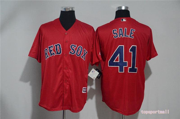 Custom Fan-Made Chris Sale Boston Red Sox #41 Red Baseball Jersey