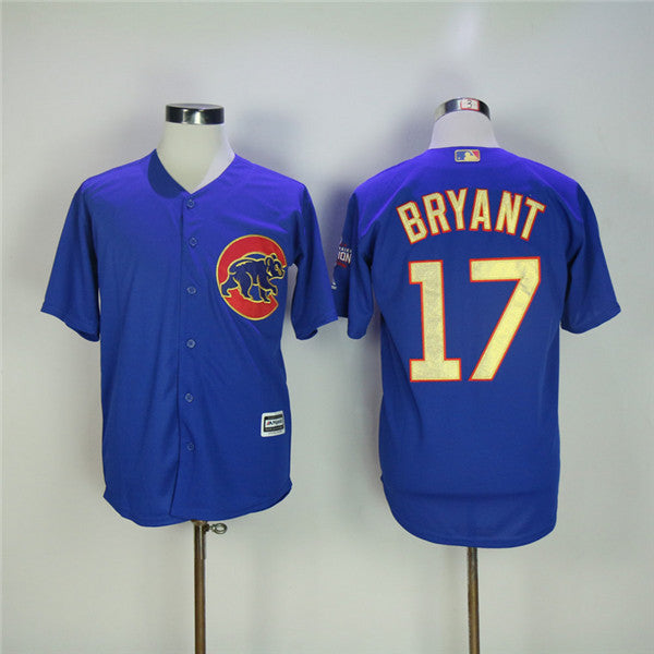 Custom Fan-Made Kris Bryant Chicago Cubs #17 Blue Baseball Jersey