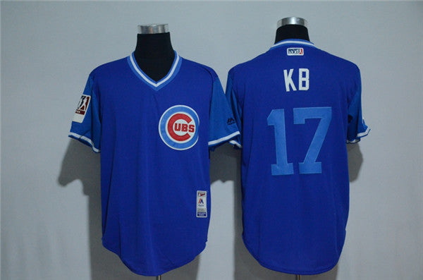 Custom Fan-Made Kris Bryant Chicago Cubs #17 Blue Baseball Jersey