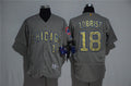 Custom Fan-Made Ben Zobrist Chicago Cubs #18 Grey Baseball Jersey