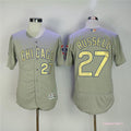 Custom Fan-Made Addison Russell Pinstripe Chicago Cubs #27 Grey Baseball Jersey