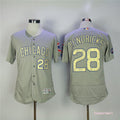 Custom Fan-Made Kyle Hendricks Pinstripe Chicago Cubs #28 Grey Baseball Jersey