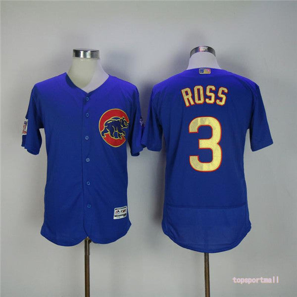 Custom Fan-Made David Ross Pinstripe Chicago Cubs #3 Blue Baseball Jersey